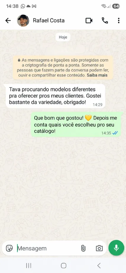 Print de depoimento de cliente