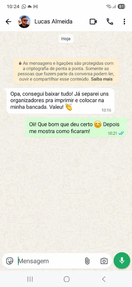 Print de depoimento de cliente